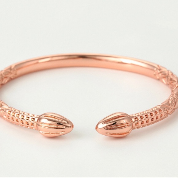 1 Pair (2) Rose Gold Bollywood Bangle Women’s 60mm Arrow Ends New Gift Packaged